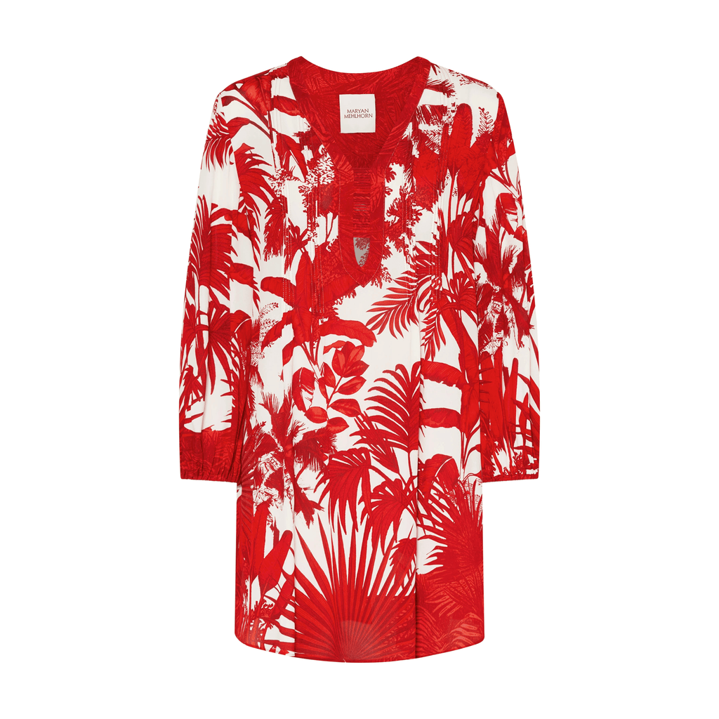 Maryan Mehlhorn Palmaria Creme Rouge Tunic