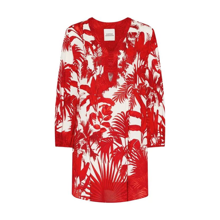 Maryan Mehlhorn Palmaria Creme Rouge Tunic