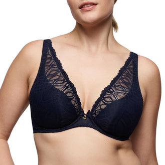 PrimaDonna Salerno Midnight Blue Half Padded Plunge Bra Front