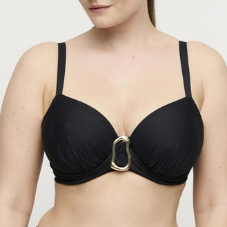 PrimaDonna Swim Uvita Black Bikini Top Front