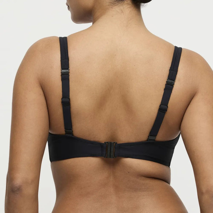 PrimaDonna Swim Uvita Black Plunge Bikini Top Back