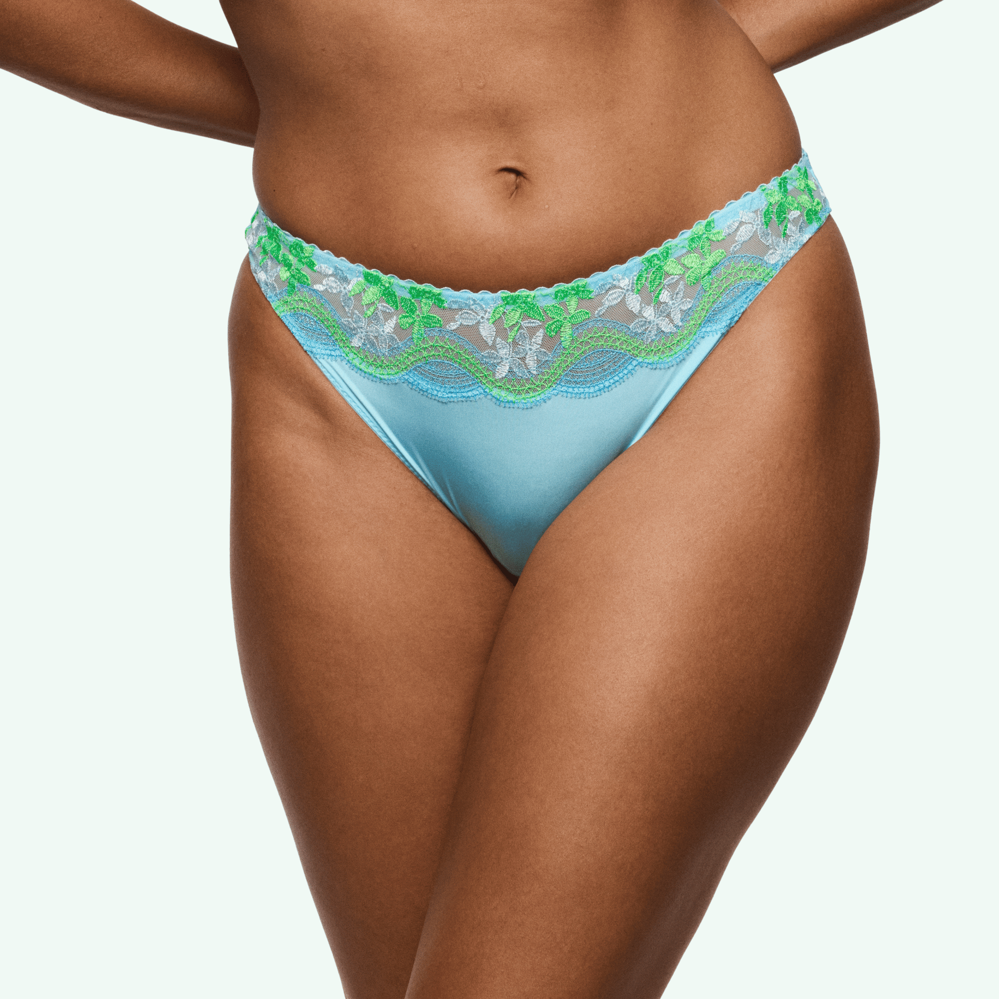 Prima Donna Cala Luna Ice Blue Thong Briefs Front