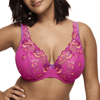 Prima Donna Devdaha Pink Padded Plunge Bra VEB Front