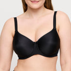 PrimaDonna Satin Black Full Cup Bra Front