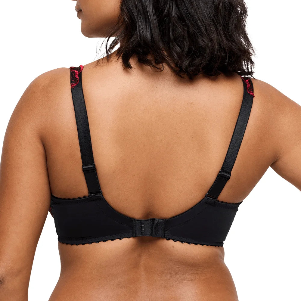 Prima Donna Springdale Black Rose Plunge Bra Back