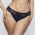 PrimaDonna Madison Velvet Blue Thong Front