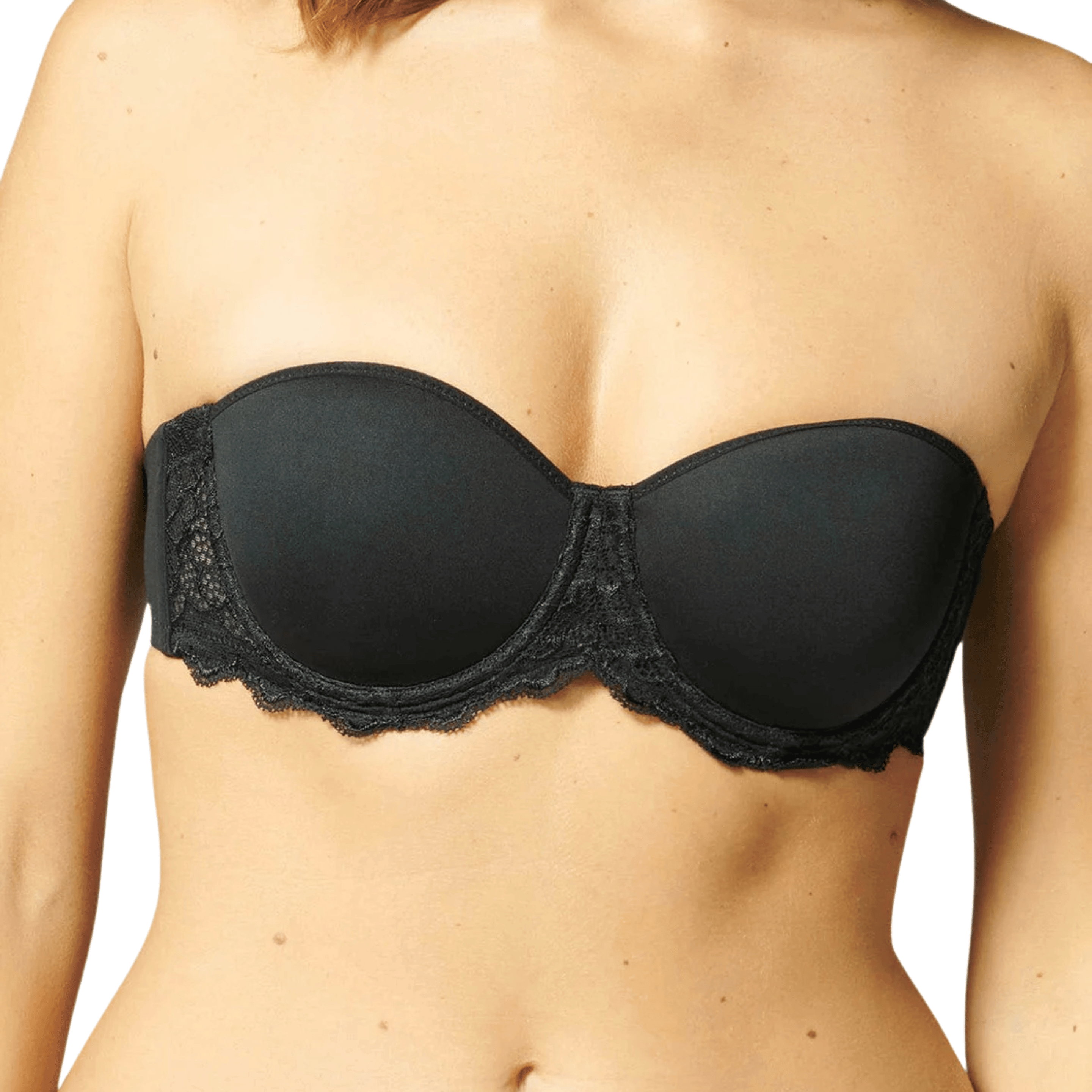 Simone Perele Caresse Black Strapless Bra Front