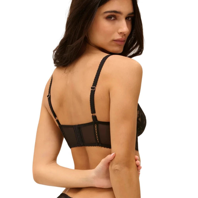 Simone Perele Precieuse Black Half Cup Bra Back