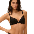 Simone Perele Precieuse Black Push Up Bra Front