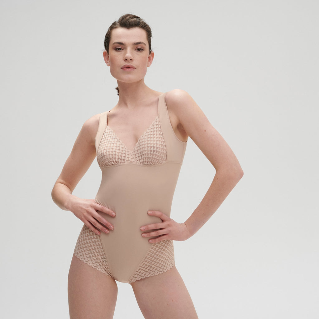 Simone Perele Subtile Beige Shaper Bodysuit Front