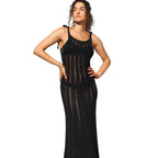 Watercult Crafted Essentials Black Knitted dress Front