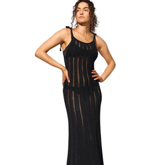 Watercult Crafted Essentials Black Knitted dress Front