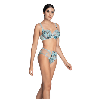 Woman wearing a Lise Charmel  Rêve en Fleurs Brief on a white background